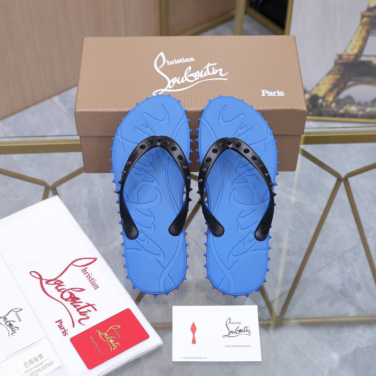 Christian Louboutin Studded Thong Flip-Flop Sandals